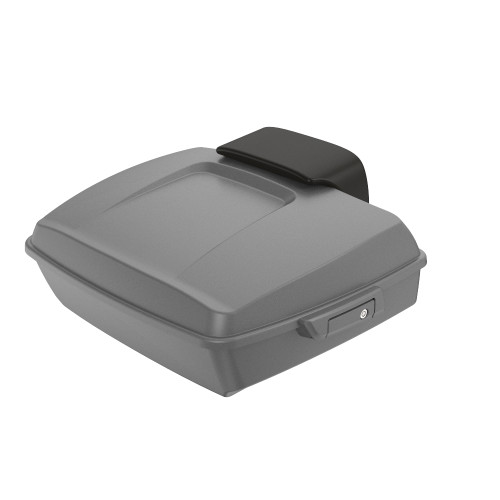 Charcoal Denim Chopped Tour Pack Pad Luggage Trunk For '97-'23 Harley Touring