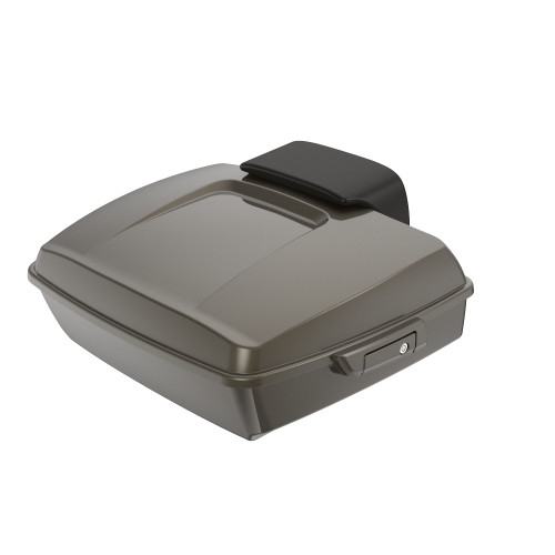 Dark Alloy Chopped Tour Pack Pad Luggage Trunk For '97-'23 Harley Touring