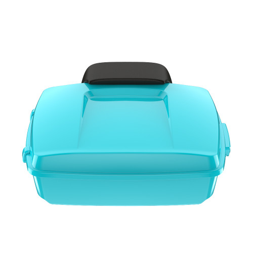 Frosted Teal Chopped Tour Pack Pad Luggage Trunk For '97-'23 Harley Touring