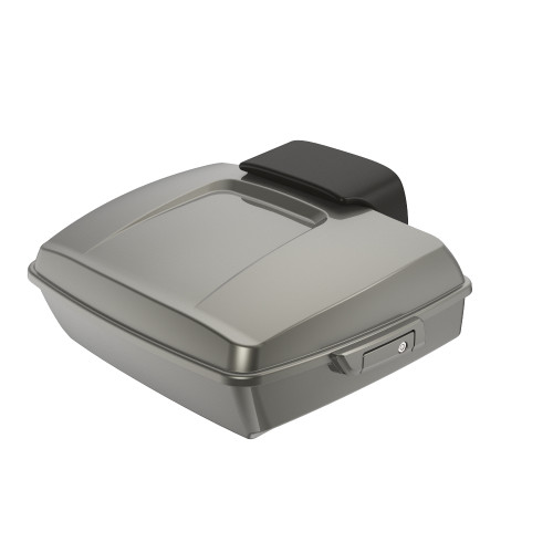 Industrial Gray Chopped Tour Pack Pad Luggage Trunk For '97-'23 Harley Touring