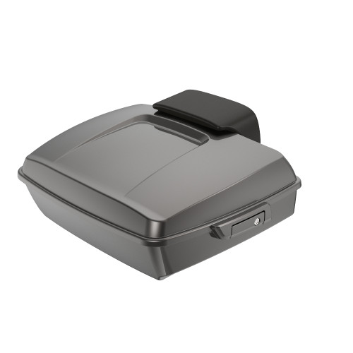 Silver Flux Chopped Tour Pack Pad Luggage Trunk For '97-'23 Harley Touring