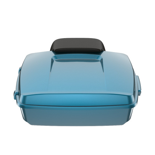 Tahitian Teal Chopped Tour Pack Pad Luggage Trunk For '97-'23 Harley Touring