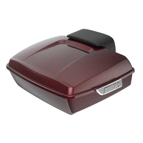 Advanblack Maroon Metallic  Chopped Tour Pack Pad Trunk Luggage For 14up Indian