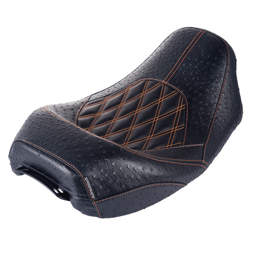 Advanblack  Quest Low Profile Custom Stitiching Rider Seat for 2009-Up Harley Touring