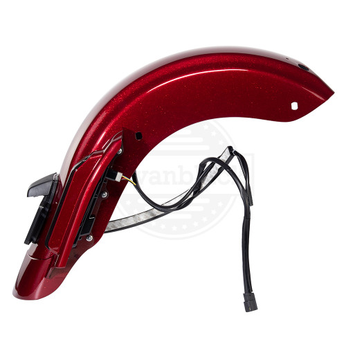 AdvanBlack Hard Candy Hot Rod Red Flake CVO Style Rear Fender System For 2014-2019 Harley Davidson Touring Models