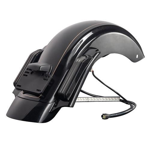 AdvanBlack Black Quartz CVO Style Rear Fender System For 2014+ Harley Davidson Touring Models