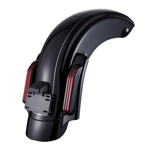 AdvanBlack Vivid Black CVO Style Rear Fender System For 2014-2019 Harley Davidson Touring Models