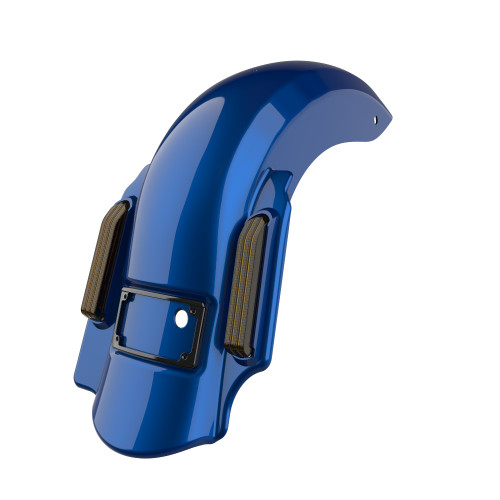 Advanblack Bright Billiard Blue Dominator Stretched Rear Fender For 2014+ Harley Davidson Touring Models