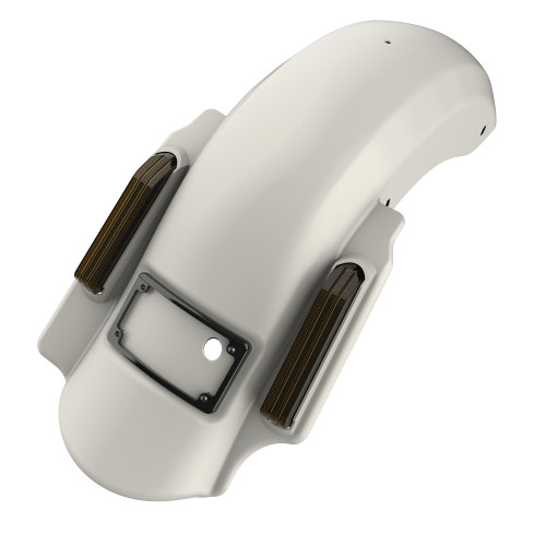 Advanblack Single Cutout Bonneville Salt Denim Dominator Stretched Rear Fender For '09-'13 Harley Davidson Touring Models-Big Blue Pearl