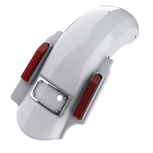 Advanblack Great White Pearl Dominator Stretched Rear Fender For 2014+ Harley Davidson Touring Models