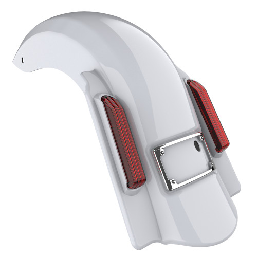 Advanblack Great White Pearl Dominator Stretched Rear Fender For 2014+ Harley Davidson Touring Models