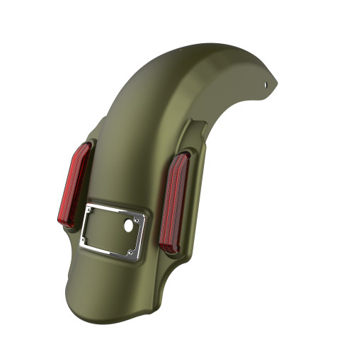 Advanblack Mineral Green Denim Dominator Stretched Rear Fender For 2014+ Harley Davidson Touring Models