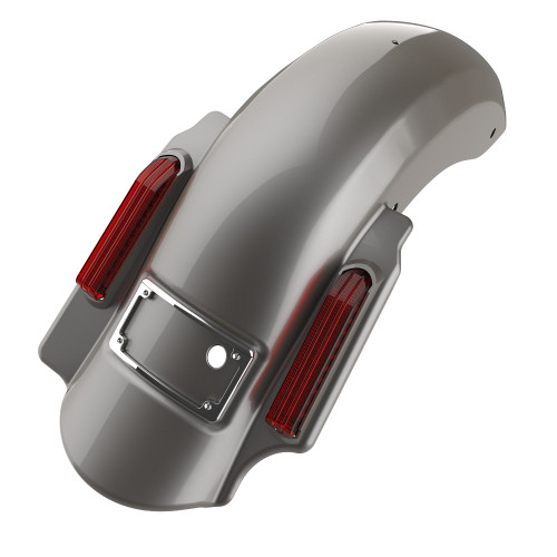 Advanblack Single Cutout Pewter Pearl Dominator Stretched Rear Fender For 2014+ Harley Davidson Touring Models