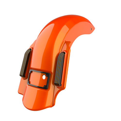 Wicked Orange Pearl Single Cutout Dominator Stretched Rear Fender For 2014+ Harley Davidson Touring Models