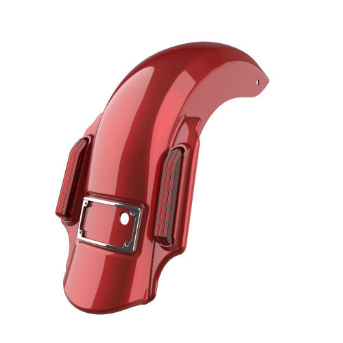 Advanblack Dual Cutout Ember Red Sunglo Dominator Stretched Rear Fender For 2014+ Harley Davidson Touring Models
