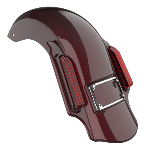 Advanblack Color Matched Dominator Stretched Rear Fender For '09-'13 Harley Davidson Touring Models-Crimson Red Sunglo
