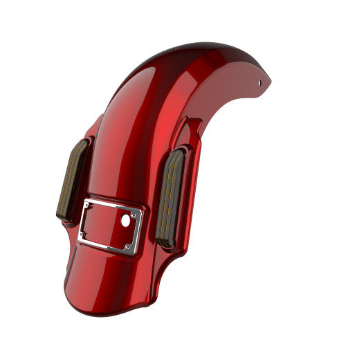 Heirloom Red Fade Dual Cutout Dominator Stretched Rear Fender For 2014+ Harley Davidson Touring Models