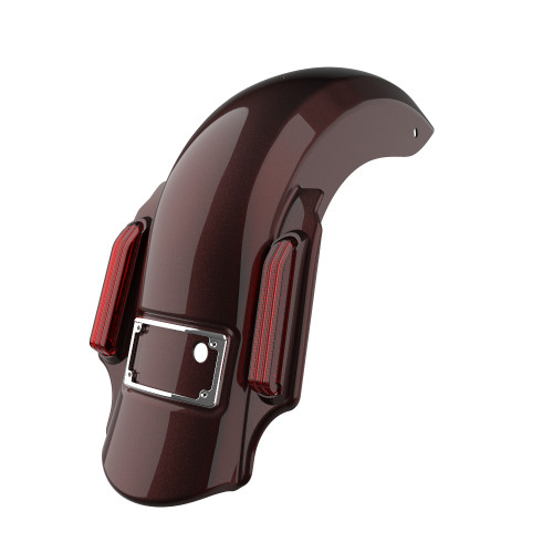 Advanblack Dual Cutout Merlot Sunglo Dominator Stretched Rear Fender For 2014+ Harley Davidson Touring Models