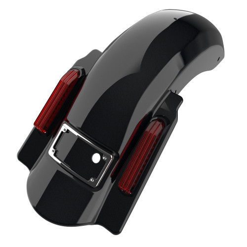 Advanblack No Cutout Midnight Pearl Dominator Stretched Rear Fender For '09-'13 Harley Davidson Touring Models-