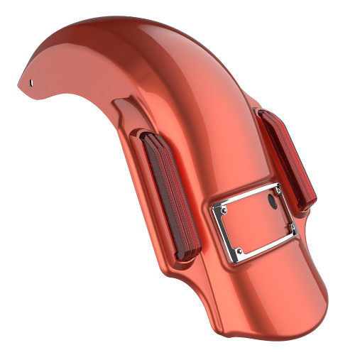 Advanblack Color Matched Dominator Stretched Rear Fender For '09-'13 Harley Davidson Touring Models-Sedona Orange