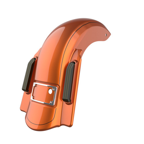 Advanblack  Dominator Stretched Rear Fender For 2014+ Harley Davidson Touring Models-Amber Whiskey(with Charcoal Metallic)