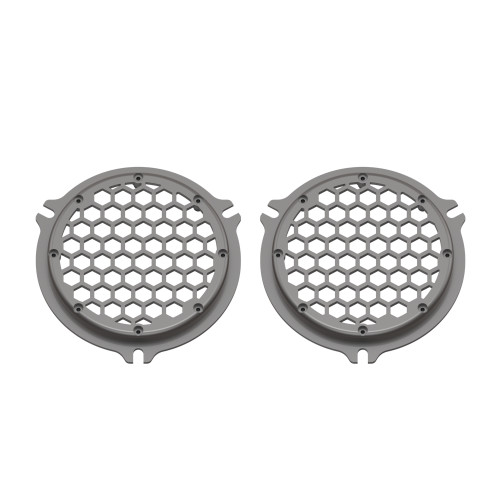 Advanblack x XBS Billet Silver HEX Speaker Grills For 2014+ Electric Glide / Street Glide Inner Fairing