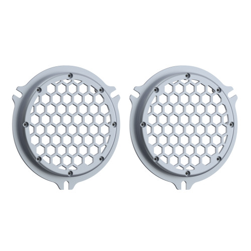 Advanblack x XBS Brilliant Silver HEX Speaker Grills For 2014+ Electric Glide / Street Glide Inner Fairing