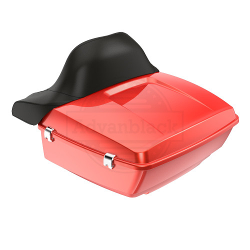 Advanblack Candy Orange Rushmore King Tour Pack Pad Luggage Trunk For '97-'21 Harley Touring Street Electra Road Glide