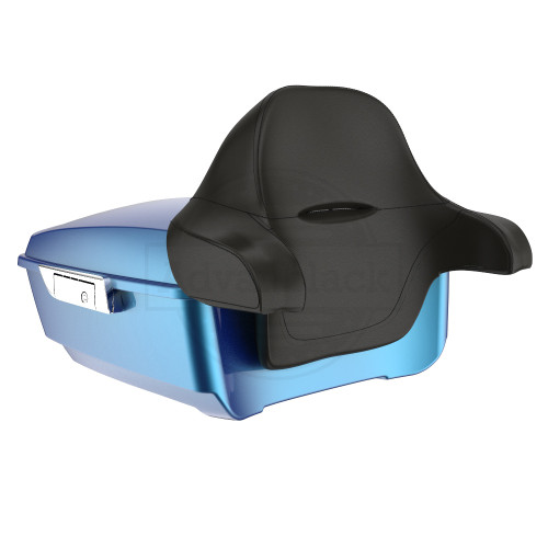 Advanblack Daytona Blue King Tour Pack Pad Luggage Trunk For '97-'21 Harley Touring Without Holes for Rear Speaker and Led Light