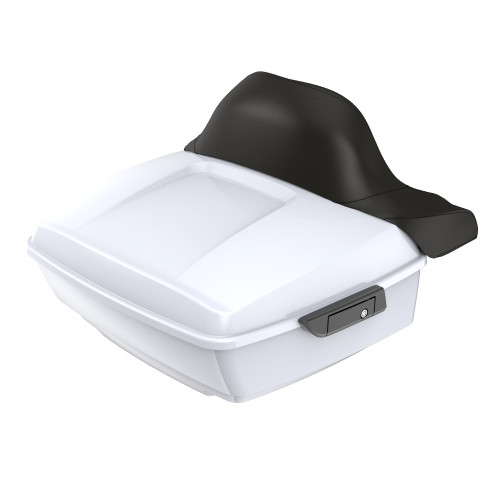 Advanblack Great White Pearl King Tour Pack Pad Luggage Trunk For  '97-'21 Harley Touring Street Electra Road Glide