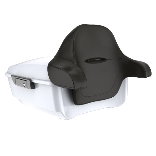 Advanblack Great White Pearl King Tour Pack Pad Luggage Trunk For  '97-'21 Harley Touring Street Electra Road Glide