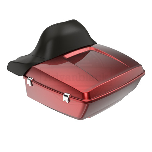 Advanblack King Tour Pack Pak Luggage Trunk Pad Hard Candy Hot Rod Red Flake For '97-'21 Harley Touring Street Electra Road Glide