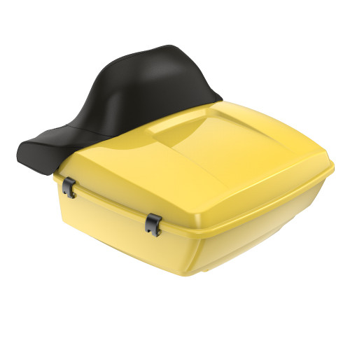 Industrial Yellow RUSHMORE KING TOUR PACK PAD Black Latch FOR '97-'22 HARLEY TOURING / SOFTAIL