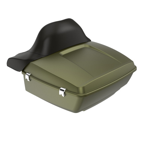Advanblack Mineral Green Denim King Tour Pack Pak Luggage Trunk Pad For  '97-'22 Harley Touring Street Electra Road Glide