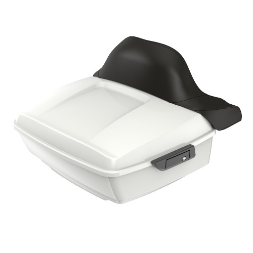 Advanblack Stone Washed White Pearl King Tour Pack Pad Trunk Luggage For '97-'21 Harley Touring