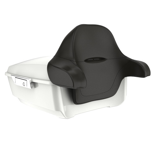 Advanblack Stone Washed White Pearl King Tour Pack Pad Trunk Luggage For '97-'21 Harley Touring