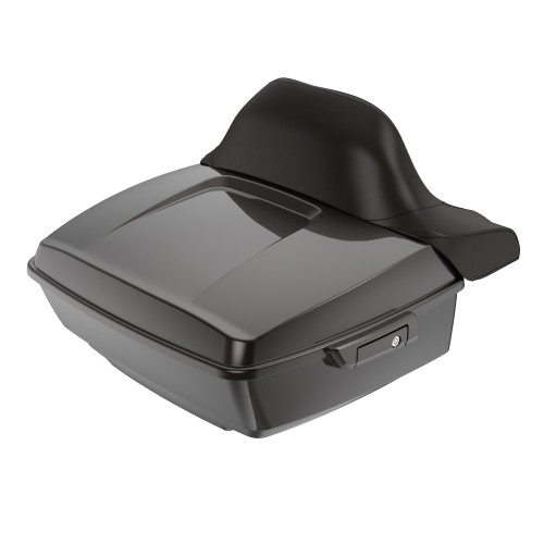 Black Jack Metallic King Tour Pack Pad Luggage Trunk For '97-'23 Harley Touring