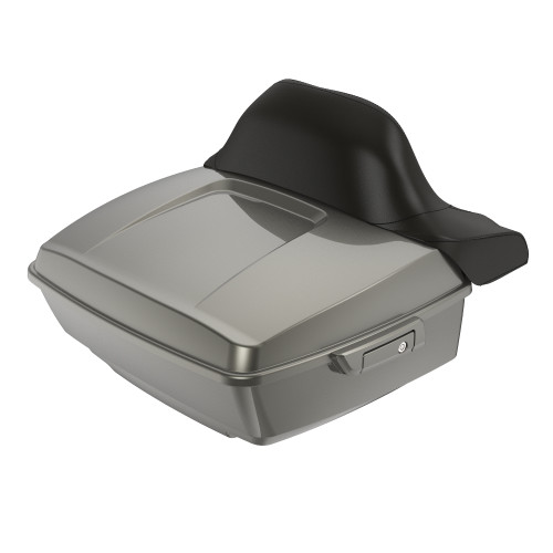 Industrial Gray King Tour Pack Pad Luggage Trunk For '97-'23 Harley Touring