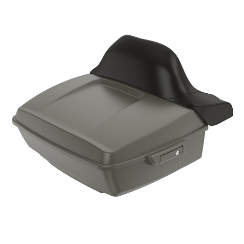 Industrial Gray Denim King Tour Pack Pad Luggage Trunk For '97-'23 Harley Touring