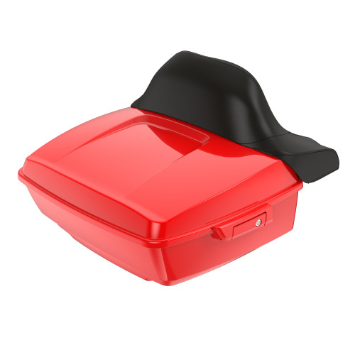 Scarlet Red King Tour Pack Pad Luggage Trunk For '97-'23 Harley Touring