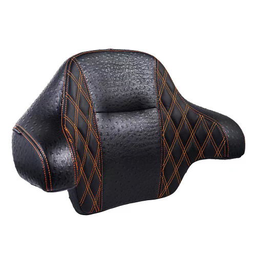 Raptor Wrap Around Backrest Pad With Orange Custom Stitching for 2014-later Harley Touring King Tour Pak