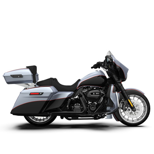 Brilliant Silver and Vivid Black Rushmore Lower Vented Fairings for 2014+ Harley Davidson Touring
