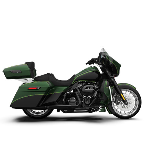 Deep Jade Pearl and Vivid Black Rushmore Lower Vented Fairings for 2014+ Harley Davidson Touring