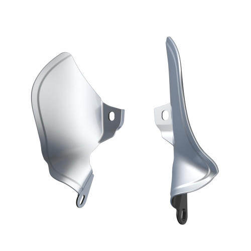 Atlas Silver Metallic MID-FRAME AIR DEFLECTORS HEAT SHIELD FOR '18-'23 HARLEY SOFTAIL