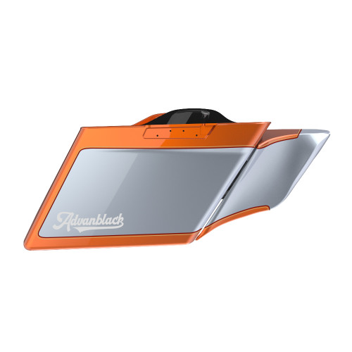 M8 Special Style Two Tone Amber Whiskey and Brilliant Silver 4.5 Stretched Saddlebag Bottoms for Harley Davidson 2014+ Touring