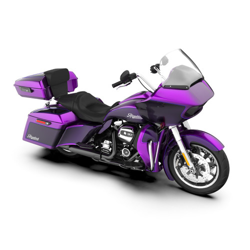 M8 Special Style Two Tone Purple Fire and Blackberry Smoke 4.5 Stretched Saddlebag Bottoms for Harley Davidson 2014+ Touring
