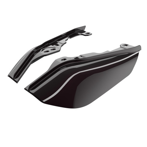 Advanblack Blackened Cayenne Mid-Frame Air Deflectors heat shield For 09-16 Harley Davidson Street Road Electra Glide