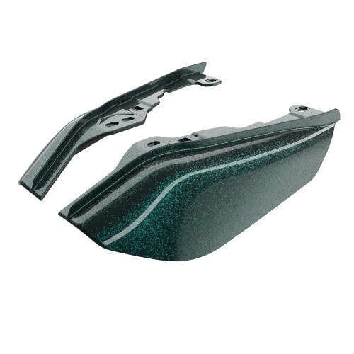 Advanblack Deep Jade Pearl Mid-Frame Air Deflectors heat shield For 2009-2016 Harley Davidson Street Road Electra Glide