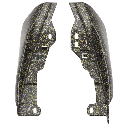 Advanblack Hard Candy Black Gold Flake Mid-Frame Air Deflectors heat shield For 09-16 Harley Davidson Street Road Electra Glide