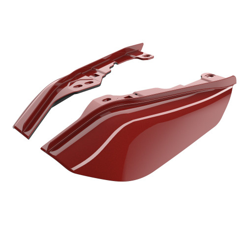 Advanblack Red Hot Sunglo Mid-Frame Air Deflectors heat shield For 09-16 Harley Davidson Street Road Electra Glide